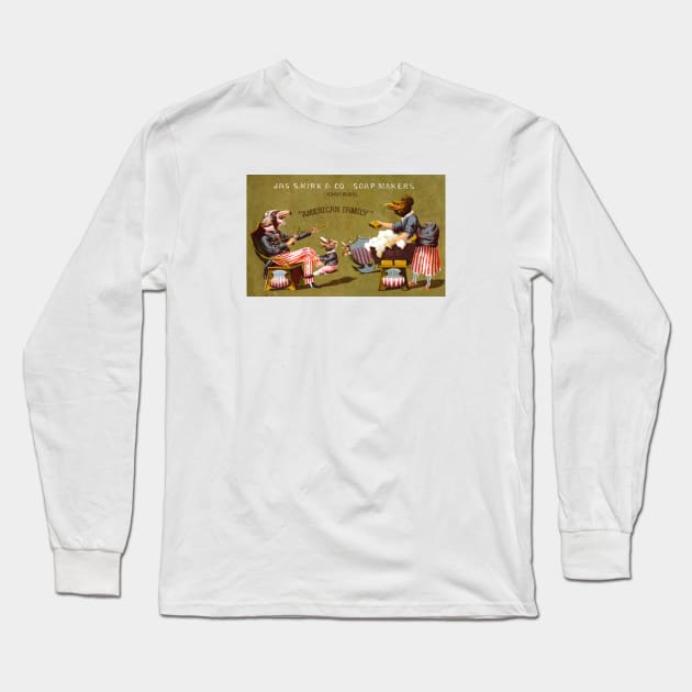 1880 Patriotic Family of Bald Eagles Long Sleeve T-Shirt by historicimage